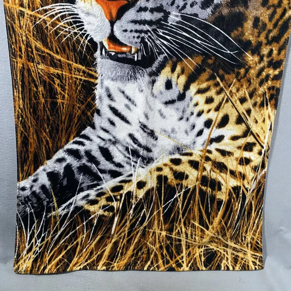 Vintage Cheetah Leopard Big Cat Animal Print Beach Bath Towel 28 x 60